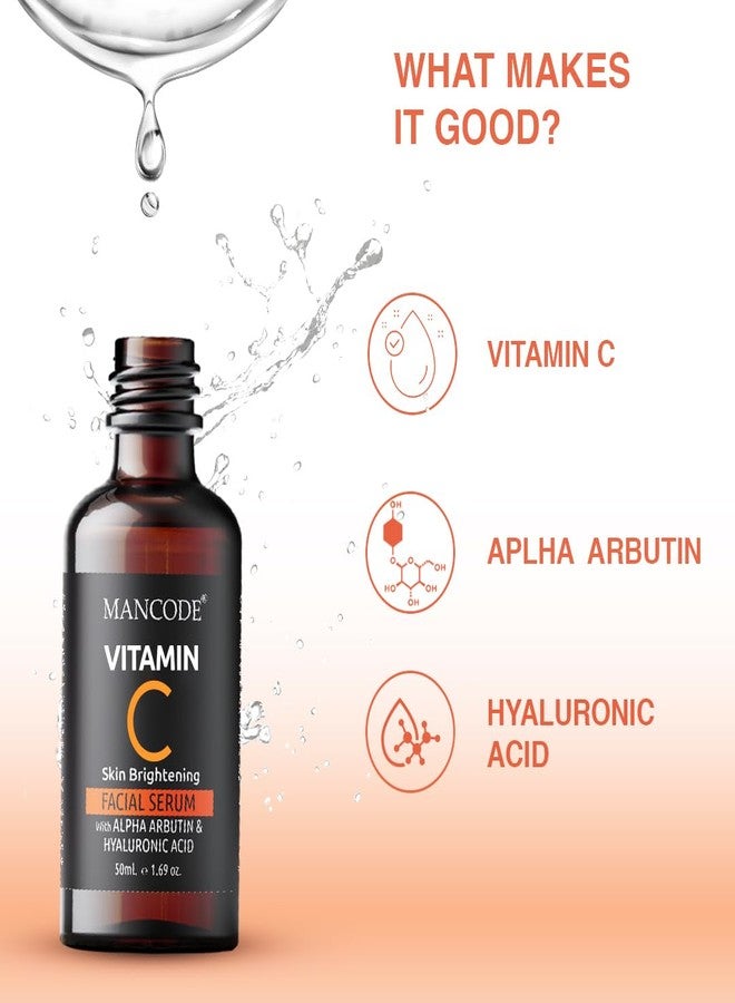 MAN CODE Vitamin C Facial Serum For Anti Aging And Wrinkle Remover With Vitamin E & Hyaluronic Acid (50 Ml) - Image 2